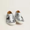 True-Star para hombre con lentejuelas plateadas, estrella negra y lengüeta de cuero beige en el talón True-Star para hombre con lentejuelas plateadas, estrella negra y lengüeta de cuero beige en el talón