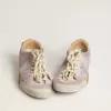 True-Star para mujer en ante rosa pastel con estrella plateada y lengüeta en el talón