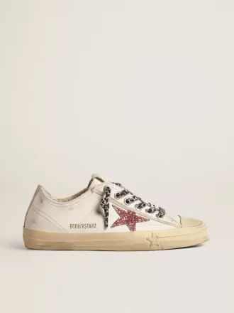 V-Star con estrella rosa brillante y lengüeta del talón en piel metalizada