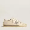 V-Star en lona beige con estrella plateada brillante