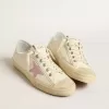 V-Star en piel napa beige con estrella de ante rosa antiguo