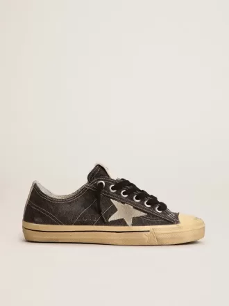 V-Star LTD para hombre en lona negra con estrella y talón en gris hielo