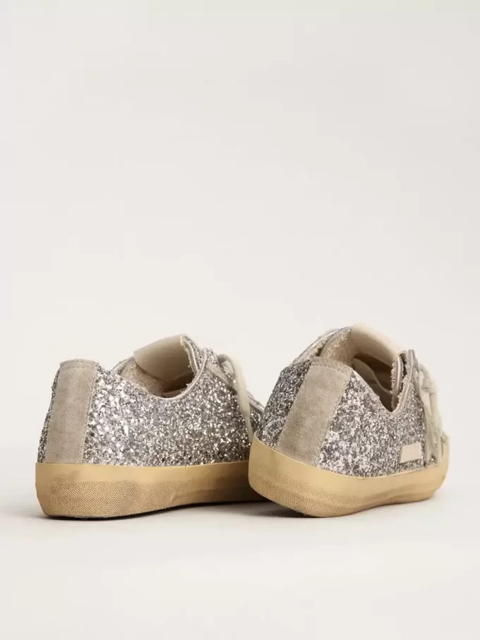 V-Star LTD para mujer en plata brillante con estrella de ante gris hielo