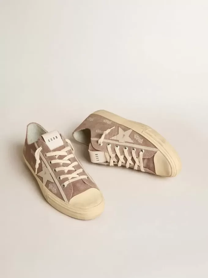 V-Star para hombre en ante gris paloma con estrella de cuero gris claro V-Star para hombre en ante gris paloma con estrella de cuero gris claro