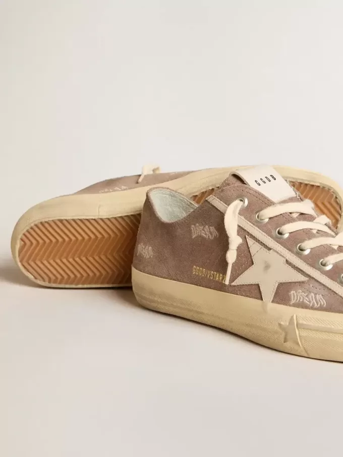 V-Star para hombre en ante gris paloma con estrella de cuero gris claro V-Star para hombre en ante gris paloma con estrella de cuero gris claro