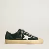 V-Star para hombre en ante verde bosque con estrella de cuero blanco V-Star para hombre en ante verde bosque con estrella de cuero blanco