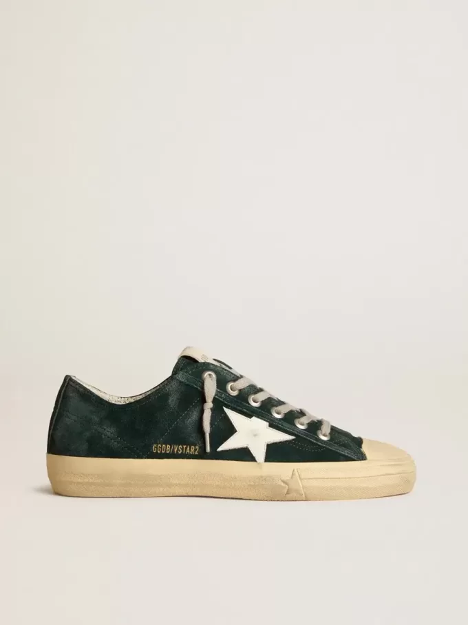 V-Star para hombre en ante verde bosque con estrella de cuero blanco V-Star para hombre en ante verde bosque con estrella de cuero blanco