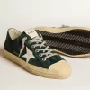V-Star para hombre en ante verde bosque con estrella de cuero blanco V-Star para hombre en ante verde bosque con estrella de cuero blanco
