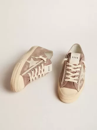 V-Star para mujer en ante gris paloma con estrella de cuero gris claro V-Star para mujer en ante gris paloma con estrella de cuero gris claro