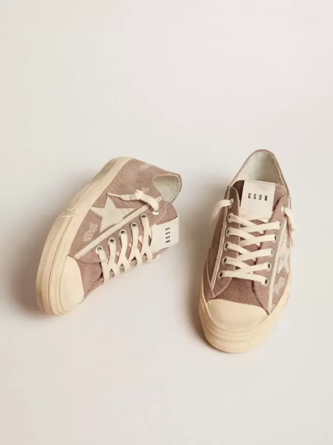 V-Star para mujer en ante gris paloma con estrella de cuero gris claro V-Star para mujer en ante gris paloma con estrella de cuero gris claro
