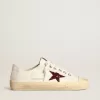 V-Star para mujer en napa blanca con estrella roja brillante V-Star para mujer en napa blanca con estrella roja brillante