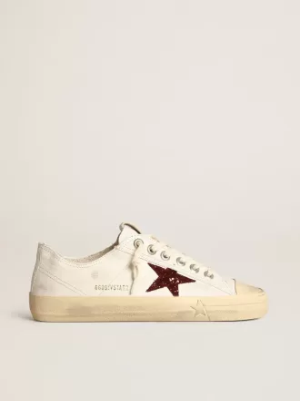 V-Star para mujer en napa blanca con estrella roja brillante