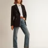 Vaqueros acampanados cropped para mujer con lavado medio Vaqueros acampanados cropped para mujer con lavado medio