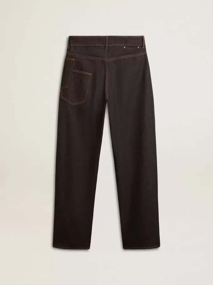 Vaqueros anchos para hombre en azul oscuro con lavado único Vaqueros anchos para hombre en azul oscuro con lavado único