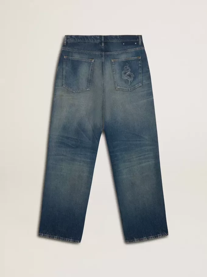 Vaqueros CNY de corte holgado y lavado medio para hombre Vaqueros CNY de corte holgado y lavado medio para hombre