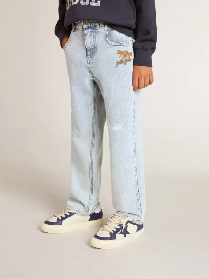 Vaqueros de denim claro para niño