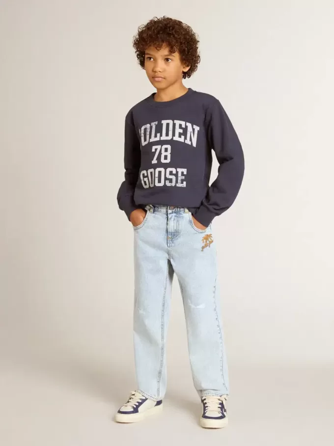 Vaqueros de denim claro para niño