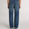 Vaqueros de denim para niño con borde sin rematar y bordados