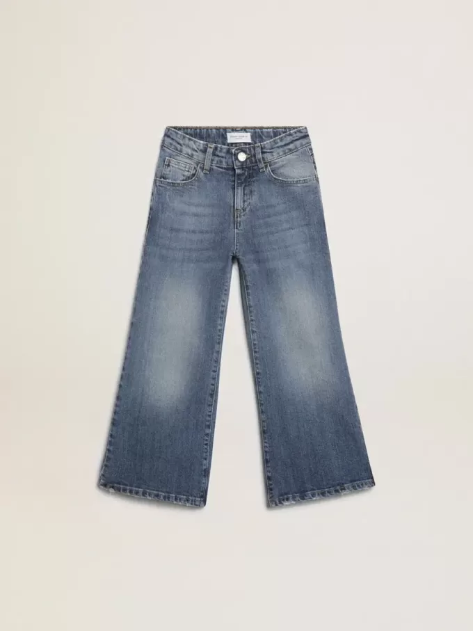 Vaqueros de pierna ancha en denim azul medio Vaqueros de pierna ancha en denim azul medio