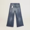 Vaqueros de pierna ancha en denim azul medio Vaqueros de pierna ancha en denim azul medio
