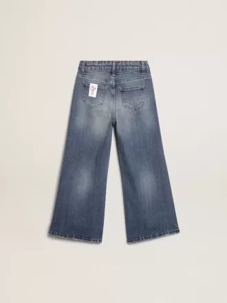 Vaqueros de pierna ancha en denim azul medio Vaqueros de pierna ancha en denim azul medio