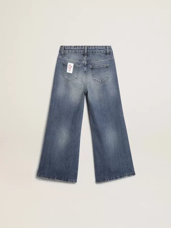 Vaqueros de pierna ancha en denim azul medio Vaqueros de pierna ancha en denim azul medio