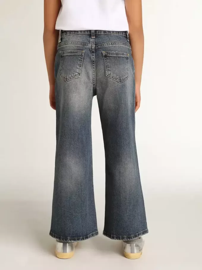 Vaqueros de pierna ancha en denim azul medio Vaqueros de pierna ancha en denim azul medio