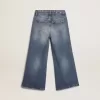 Vaqueros de pierna ancha en denim azul medio Vaqueros de pierna ancha en denim azul medio