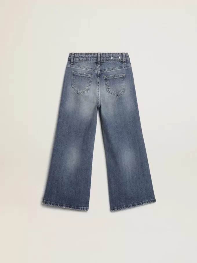 Vaqueros de pierna ancha en denim azul medio Vaqueros de pierna ancha en denim azul medio