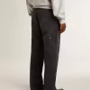 Vaqueros negros desgastados de algodón para hombre con parches frontales Vaqueros negros desgastados de algodón para hombre con parches frontales