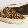 VCE Penstar para hombre en piel de potro con estampado de leopardo y lengüeta de cuero negro en el talón VCE Penstar para hombre en piel de potro con estampado de leopardo y lengüeta de cuero negro en el talón