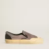 VCE Penstar para mujer en ante gris paloma con lengüeta de cuero negro en el talón VCE Penstar para mujer en ante gris paloma con lengüeta de cuero negro en el talón