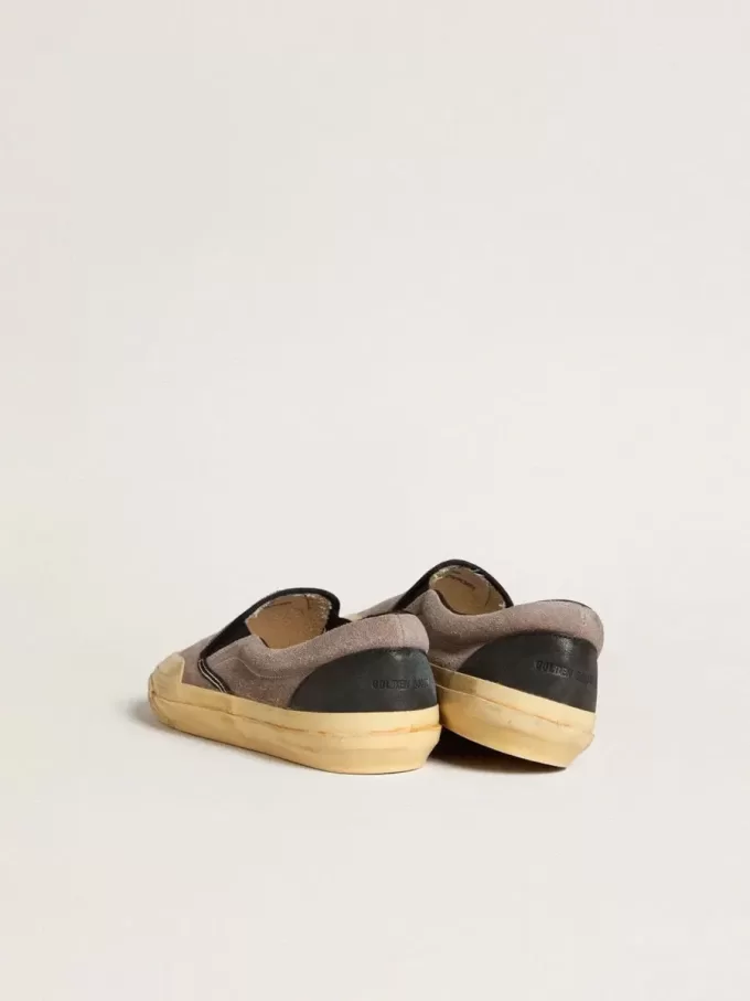 VCE Penstar para mujer en ante gris paloma con lengüeta de cuero negro en el talón VCE Penstar para mujer en ante gris paloma con lengüeta de cuero negro en el talón