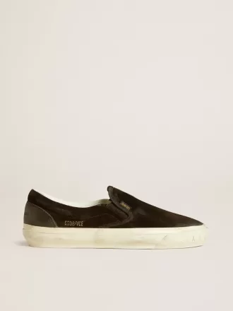 VCE Penstar para mujer en ante negro con lengüeta del talón en cuero negro
