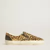 VCE Penstar para mujer en piel de potro con estampado de leopardo y lengüeta del talón en piel negra VCE Penstar para mujer en piel de potro con estampado de leopardo y lengüeta del talón en piel negra