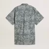 Vestido camisero corto de mujer en popelín de algodón azul claro con estampado marino integral Vestido camisero corto de mujer en popelín de algodón azul claro con estampado marino integral