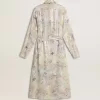 Vestido camisero de mujer con estampado floral multicolor con lentejuelas Vestido camisero de mujer con estampado floral multicolor con lentejuelas