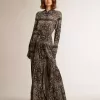 Vestido camisero gris antracita con estampado de cachemira