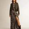 Vestido camisero gris antracita con estampado de cachemira