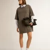 Vestido camiseta gris para mujer con efecto desgastado