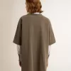 Vestido camiseta gris para mujer con efecto desgastado