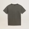 Vestido camiseta gris para mujer con efecto desgastado