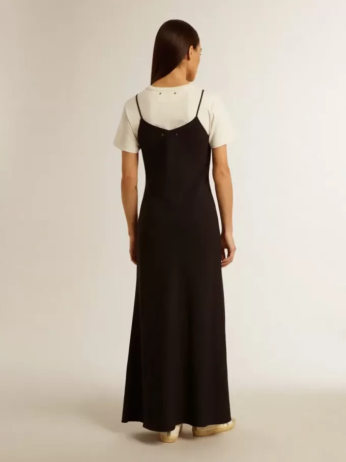 Vestido lencero negro con bordados para mujer Vestido lencero negro con bordados para mujer