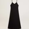 Vestido lencero negro con bordados para mujer Vestido lencero negro con bordados para mujer