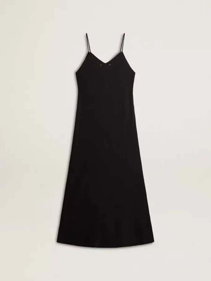 Vestido lencero negro con bordados para mujer Vestido lencero negro con bordados para mujer