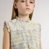 Vestido midi de algodón para niña con estampado floral multicolor Vestido midi de algodón para niña con estampado floral multicolor