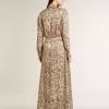 Vestido midi de mujer de mezcla de seda con estampado floral Vestido midi de mujer de mezcla de seda con estampado floral