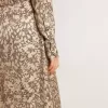 Vestido midi de mujer de mezcla de seda con estampado floral Vestido midi de mujer de mezcla de seda con estampado floral