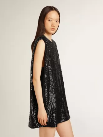 Vestido negro con lentejuelas para mujer