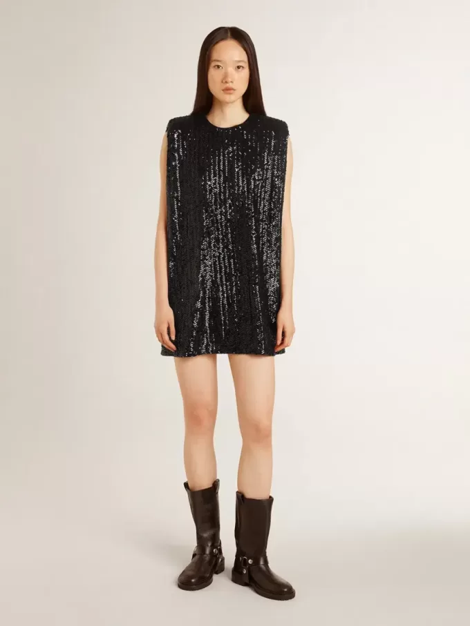 Vestido negro con lentejuelas para mujer Vestido negro con lentejuelas para mujer